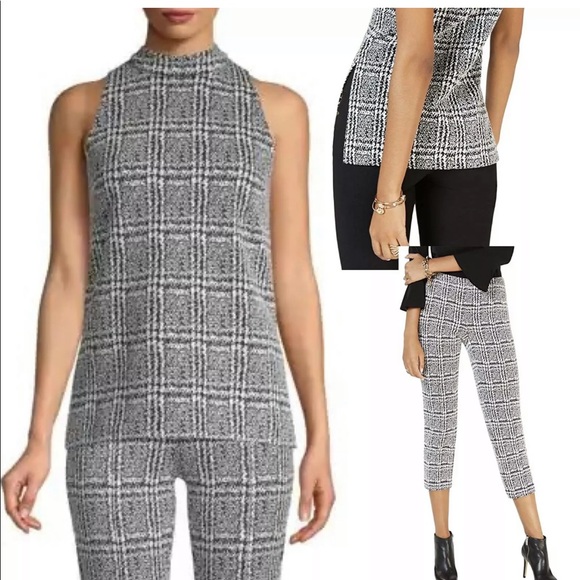 MICHAEL KORS PLAID TUNIC CIGARETTE PANT OUTFIT